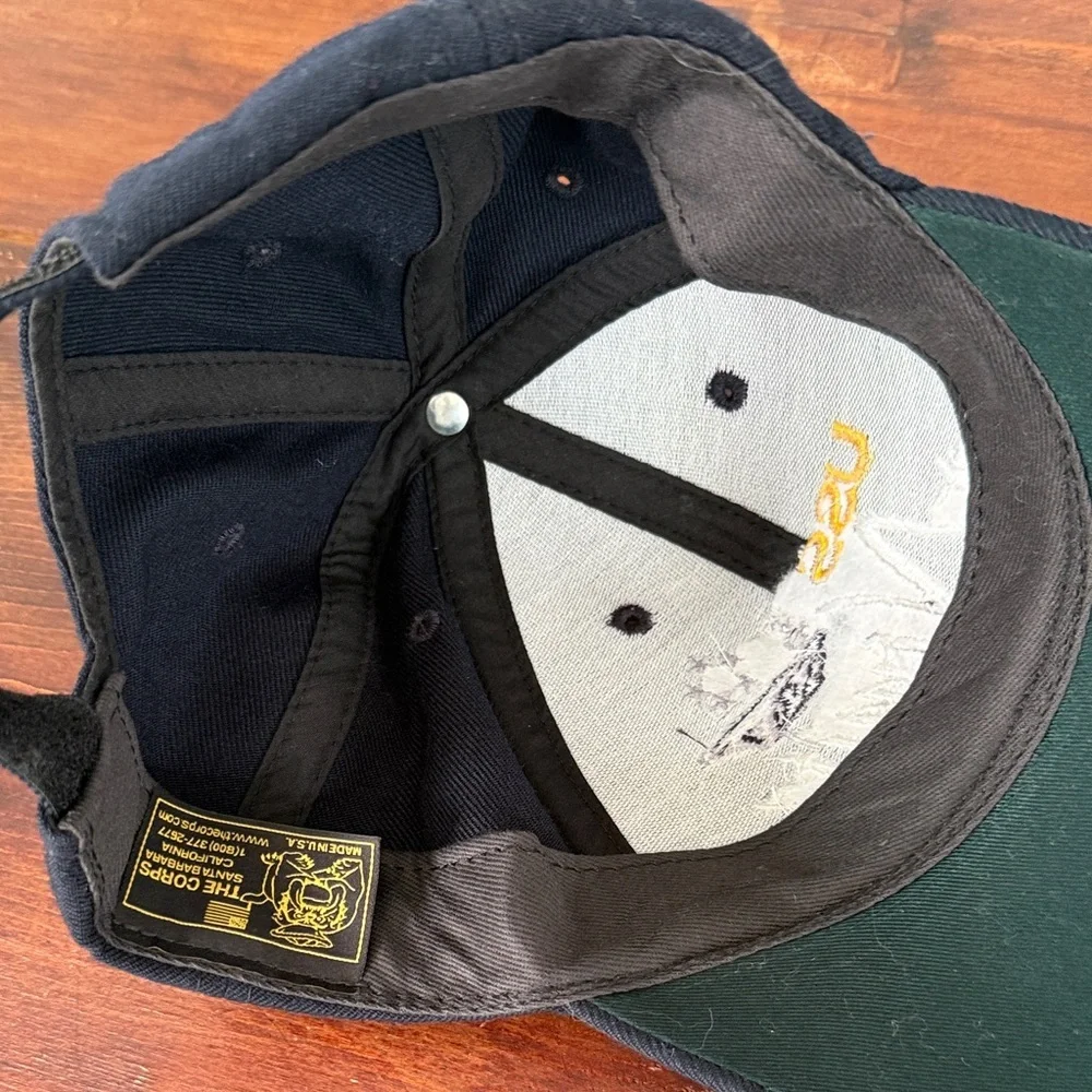 Navy Embroidered Cap - Navy/Yellow